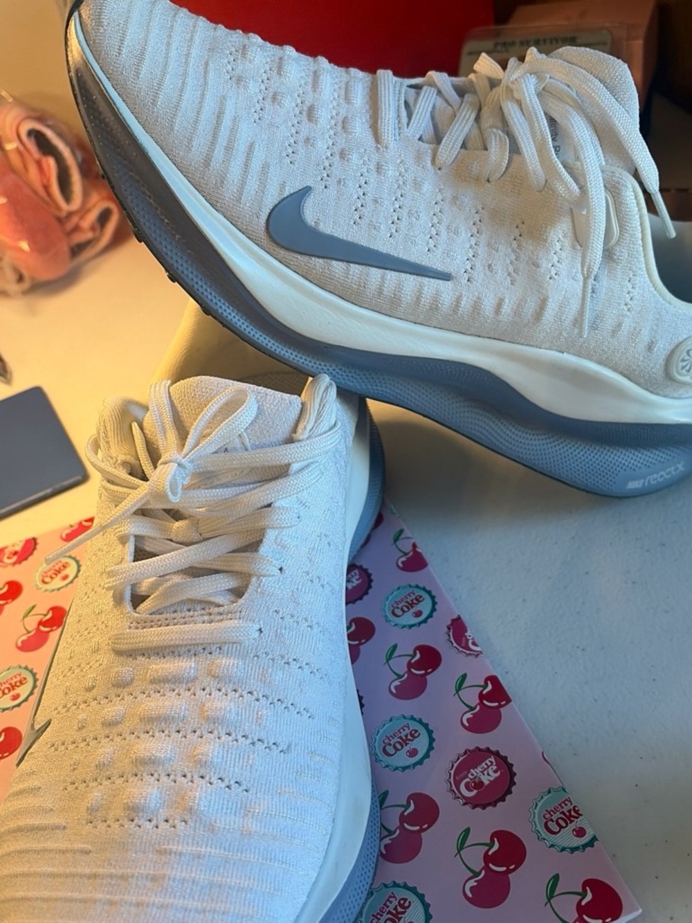 Nike White and Gray Men's Running Shoes Nike reactx infinity run 4 like new